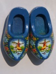 blue wooden shoes